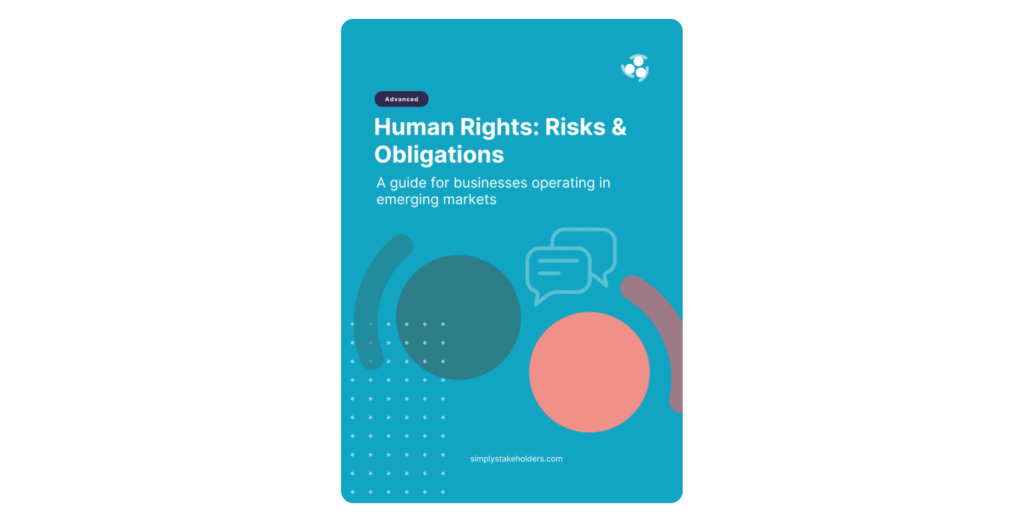 eBook cover for human rights, risks, and obligations.