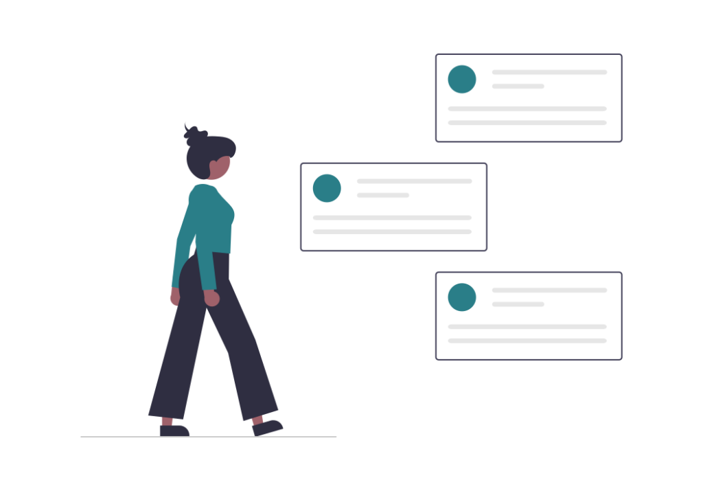 Image: stakeholder-reviewing-policy-illustration.png Alt text: Illustration showing a person standing in front of multiple documents.